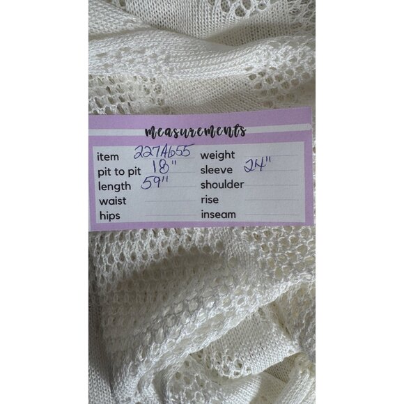 Boho Gypsy Beach White Goddess Maxi Crochet V-Neck Cover-up - Picture 5 of 10